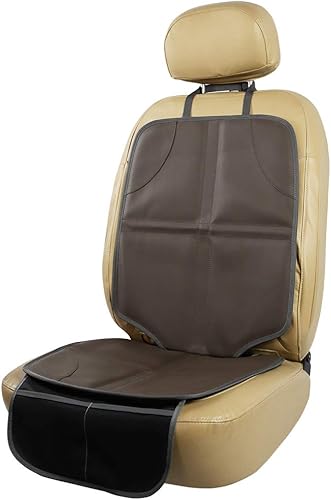 Viaviat Protector de asiento de automóvil de cuero para elevador, duradero, impermeable, funda de asiento grande con bolsillo de almacenamiento para