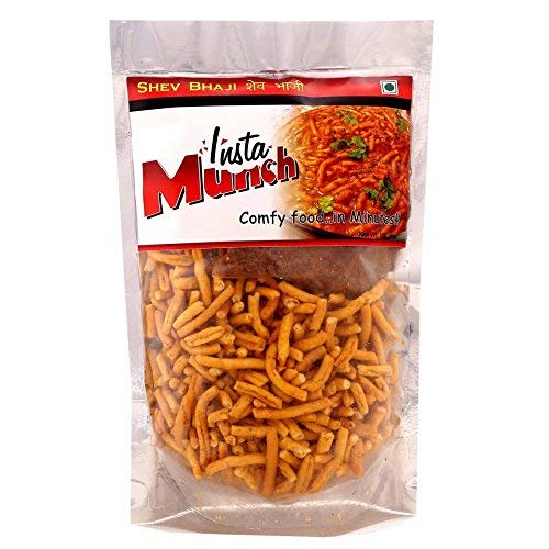 Instamunch Instant Shev Bhaji Mix (Maharashtrian Sev Curry) | Ready to Cook Indian Gravy for Roti & Naan | Quick Veg Main Course Premix | 135g Pack
