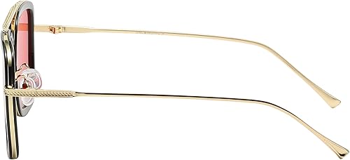 Miniatura 4 de OWL Tony Stark - Gafas de sol cuadradas estilo aviador, montura metálica, estilo Iron Man, gafas vintage para hombre