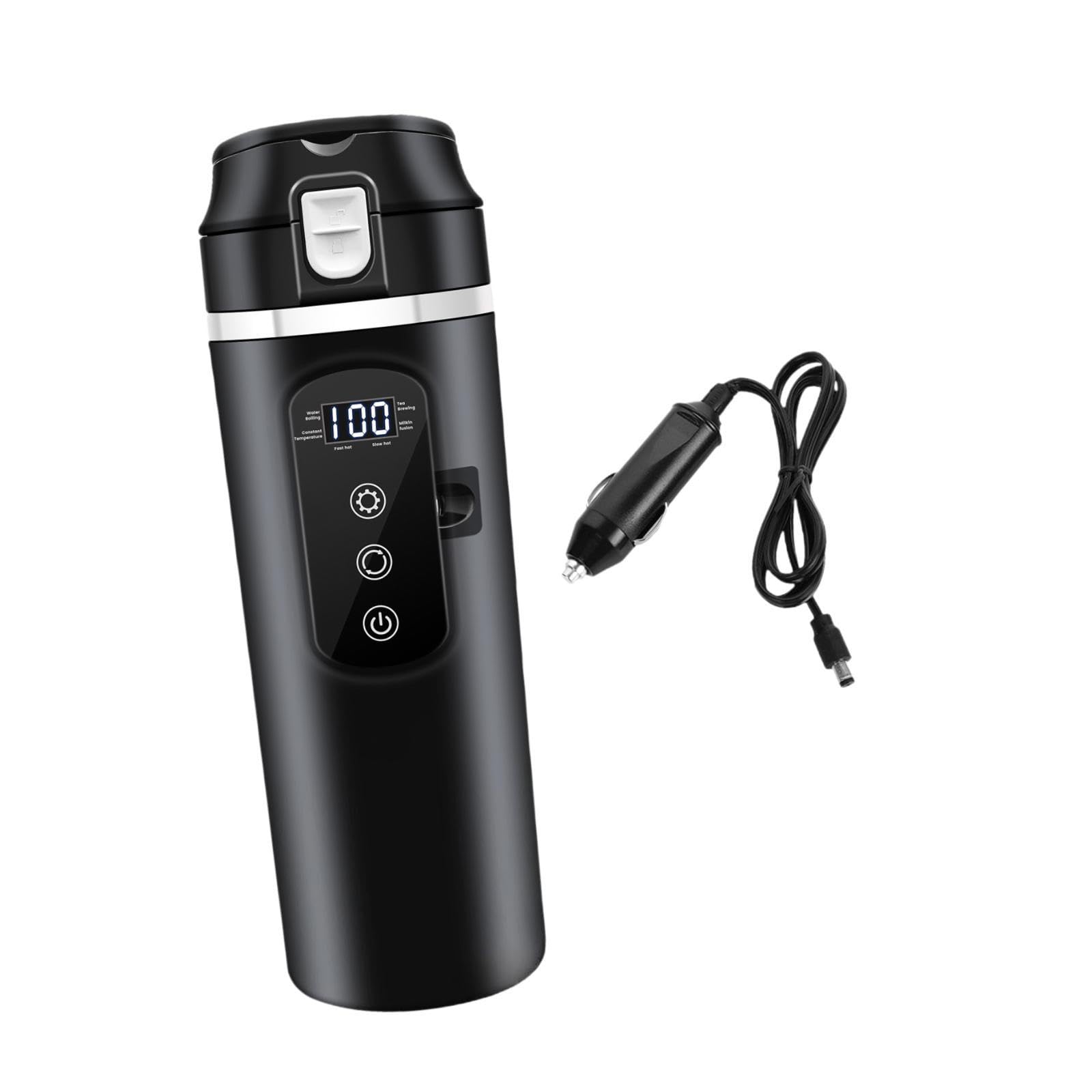 Calentador de Agua para Coche de 12V/24V, Taza Calefactable para Coche, Calentador Táctil Activado