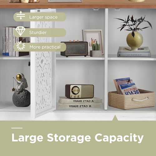 Sophiawilliamsideboardandbuffetwithstorage3doorhollowcarvedaccentcabinetdistressedwoodstoragecabinetcupboardforkitchendiningroomlivingroomentrywaywhite Urban Country Home Decor Sophia william sideboard and buffet with storage 3 door hollow carved accent cabinet distressed wood storage cabinet cupboard for kitchen dining room living room entryway white urban country home decor