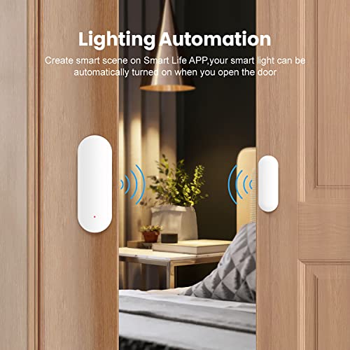 2 Pack Wifi Door Sensor: Smart Window Contact Sensor, Free App Alerts, Programmable With Tuya/Smart Life Devices For Home Security & Smart Home Automation, Compatible With Alexa Google Assistant #TOP3