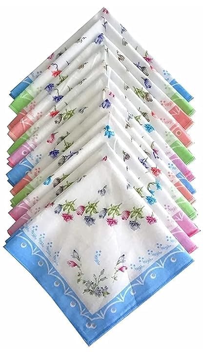 pmw Womens,Ladies,Kids Handkerchief, Rumal, Hanky, Hankies, 100% Cotton Premium Collection Handkerchiefs, Soft Cotton Hand Kerchiefs, Handkerchiefs for Women,Ladies,Kids-picture-19