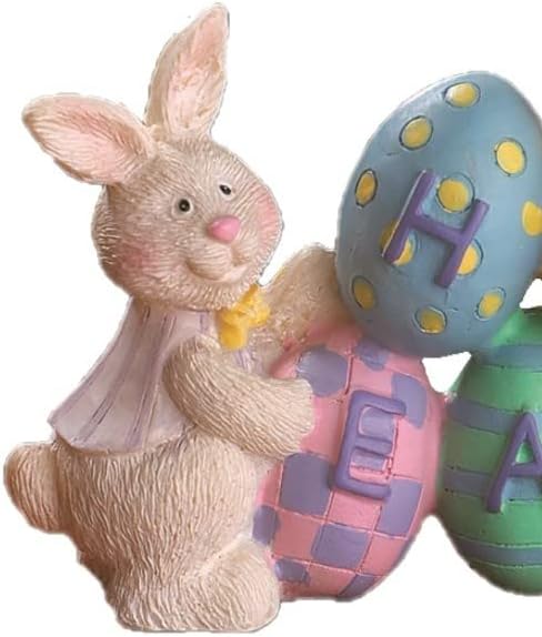 Fun Express Easter Decorations Bunny & Egg Centerpiece - Premium Hand-Painted Resin Tabletop Decor for Spring Home, Mantel & Dining Room Table | 8.5" Holiday Figurine for Indoor Display - Image 6