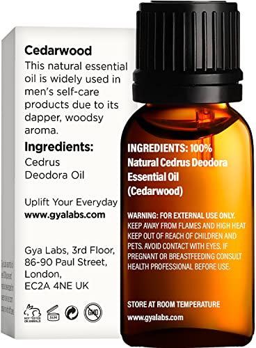 Gya Labs Cedarwood Essential Oil For Hair Growth & Diffuser - 100% Pure & Natural Therapeutic Grade Essential Oil Cedarwood Oil For Hair Growth, Aromatherapy & Skin (0.34 Fl Oz) #TOP1