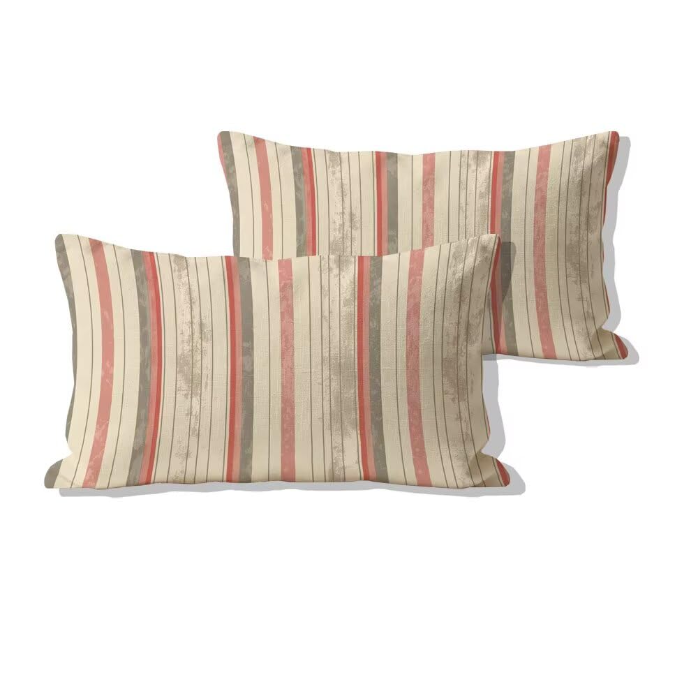 Coussin de salon de jardin extérieur : housse lin imperméable 50x90 pour terrasse moderne retro