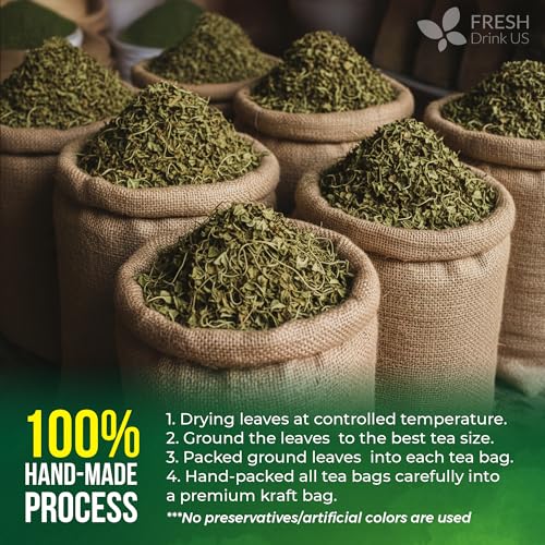 Image of FreshDrinkUS, Premium Gynostemma Tea Bags (Jiaogulan) | 75 Count | Naturally Smooth & Earthy Caffeine-Free Herbal Tea - Plant-Based Tea Bags for Daily Enjoyment. Caffeine Free, Sugar Free. Vegan