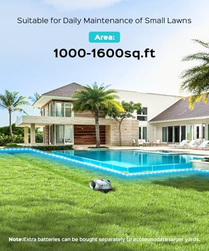 Image of YARDCARE V100 Robotic Lawn Mower - Visual Navigation & Smart Obstacle Avoidance, Adjustable Cutting Height 0.8-2.4 in, Low-Noise Auto Mowing for Small Lawns up to 1,600 sq ft