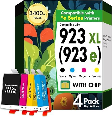 Image of 923XL 923 8130e 8125e Ink Cartridges Combo Pack for HP Printers with Chip