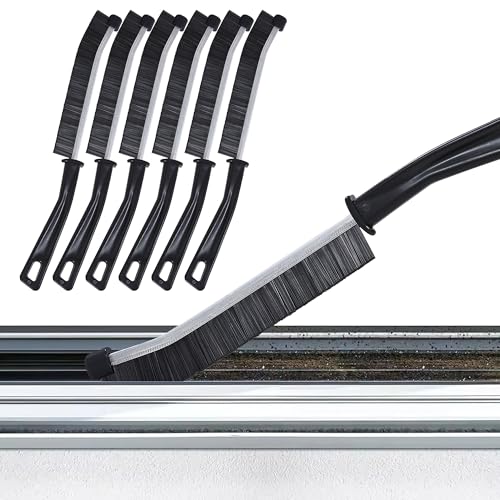 6er Set Fugenbürste Schmale Eckenreinigungsbürste & Spaltreinigungsbürste Fugenreiniger & Reinigungs-Bürste für Bad Küche & Fenster Fugen-Reinigungsbürste mit Hartborsten zum Reinigen (Schwarz)