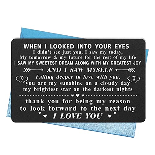 Carte Je t'aime gravée en métal