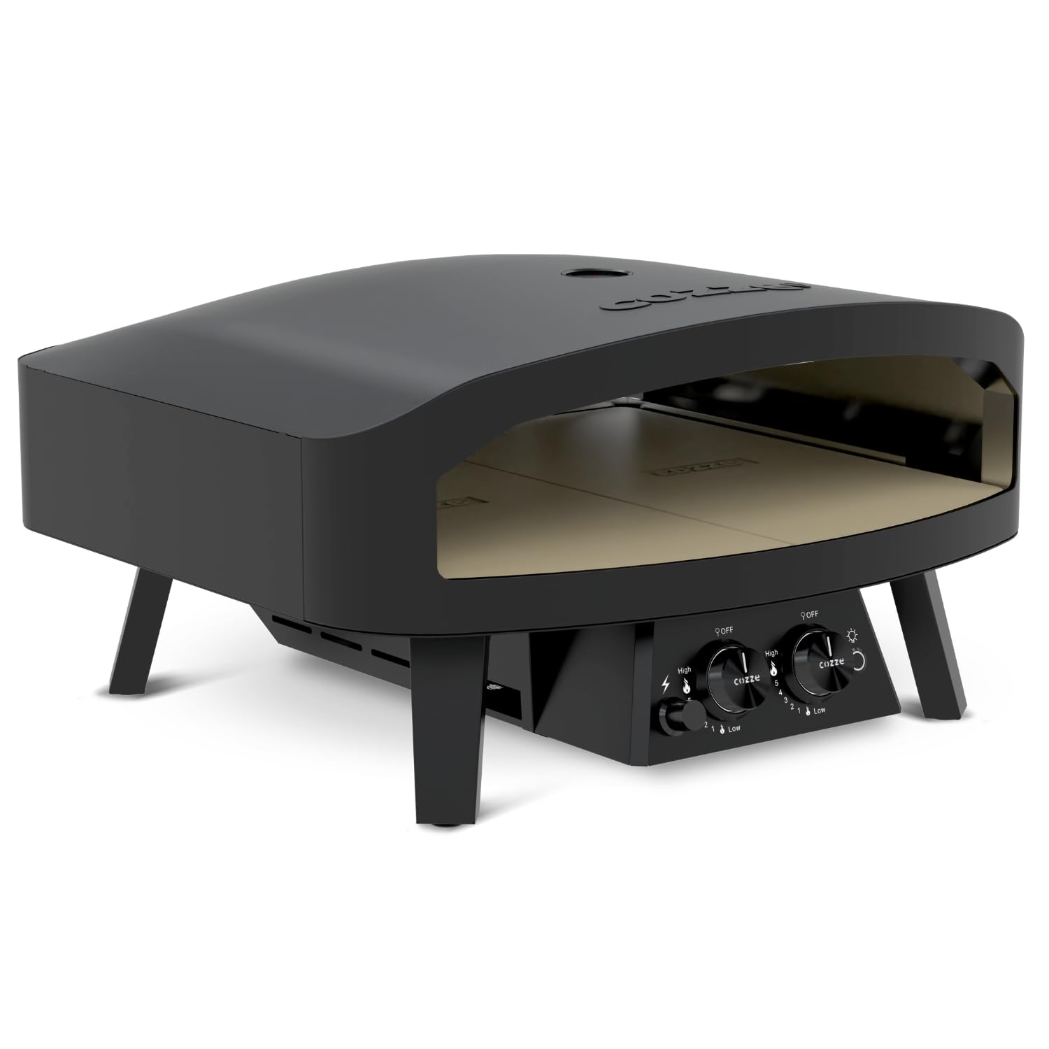 cozze® 24" Four a Pizza Gaz Édition Noire Ø60 cm │ Four à Pizza Extérieur 600°C – Cuisson en 2 minutes