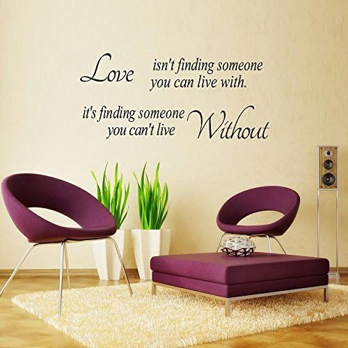 Love Isn't Finding Someone You Can Live with,It's Finding Someone You Can't Live Without Vinyl Wall Words Romantic Quotes Vinyl Words