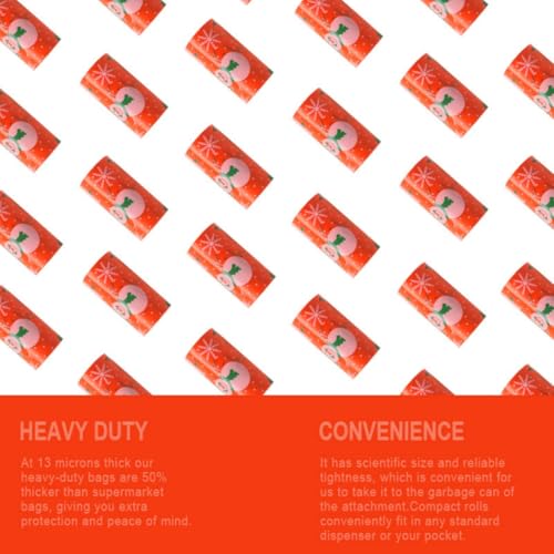 Image of Thick & Strong Dog Poop Bags Scented, Large Capacity Leak Proof Tear Resistant Waste Bags, 6 Rolls 90 Bags for Outdoor Walking and Travel Fast Easy Cleanup (orange)