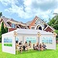 10'x20' Party Tent, Tents for Parties, Outdoor Wedding Tent Patio Canopy Tent with 4 Removable Sidewalls Instant Event Tent, Gazebo Tent for Cater Events Wedding Birthday Pavilion Beach BBQ