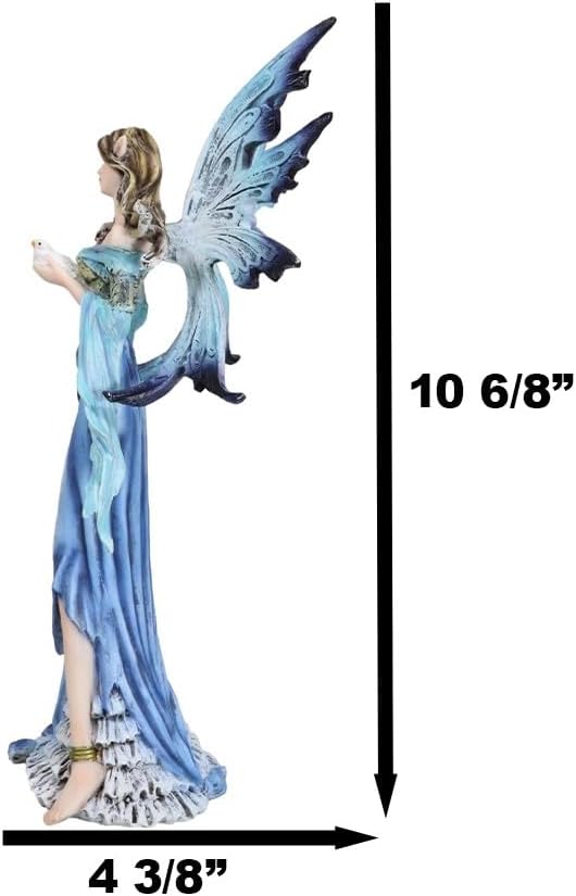 Miniatura 2 de Ebros Gift Encantada Fantasía Señora Damisela Hada en Corsé Azul Sosteniendo Figura de Pájaro Pequeño 10.75" H Hadas Coleccionables Hadas Elfo Ninfa
