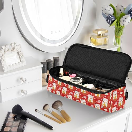 Bolsa de viaje para herramientas de cabello rojo vibrante miniatura 7