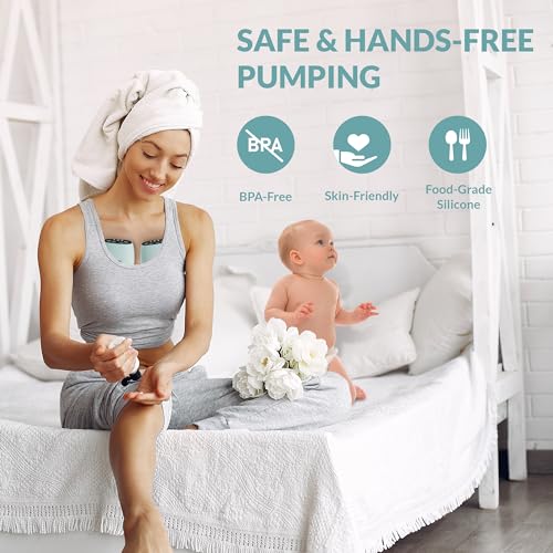 Image of Roboson Wearable Electric Breast Pump For Feeding Mothers, Automatic Electrical Milk Feeding Pumping Machine with 3 Modes & 9 levels, Portable & Compact, Rechargeable with large 1400 mah battery, Digital Touch Screen, Food Grade Milk Cup of 150 ml, BPA Free and Skin Friendly (1 Year Warranty)