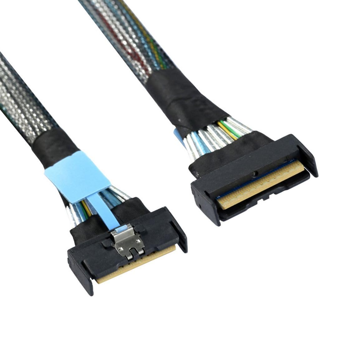 Chenyang Câble d'extension PCI-E 5.0 Mini Cool Edge IO MCIO STR PCI-E Slimline SAS 8i 74 broches mâle vers MCIO 74 broches mâle 50cm cavo RAID per server da, SFF-8484 SAS, da 32 pin