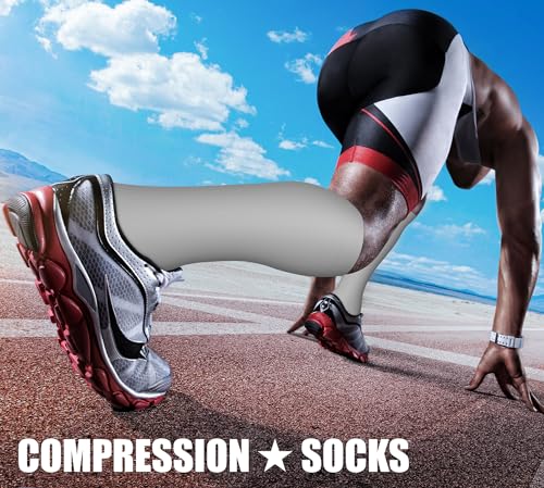 Image of Compression Socks (7 Pairs), 15-20 mmhg is BEST Graduated Athletic & Medical for Men & Women, Running, Flight, Travel, Nurses, Pregnant - Boost Performance, Blood Circulation