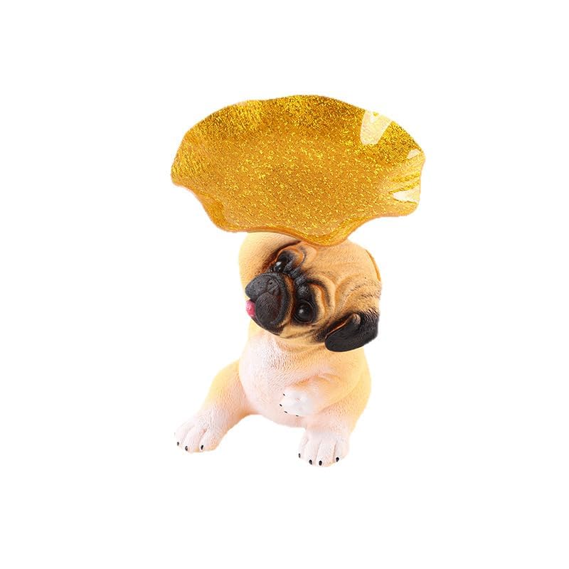 HOMKANA Decorative Dog Statue with Key Holder Bowl | Candy Dish & Storage Tray Sculpture | Cute Decorative Candy Bowl for Bookshelf, Bedroom, Office Sitting (Pack of 1) 1