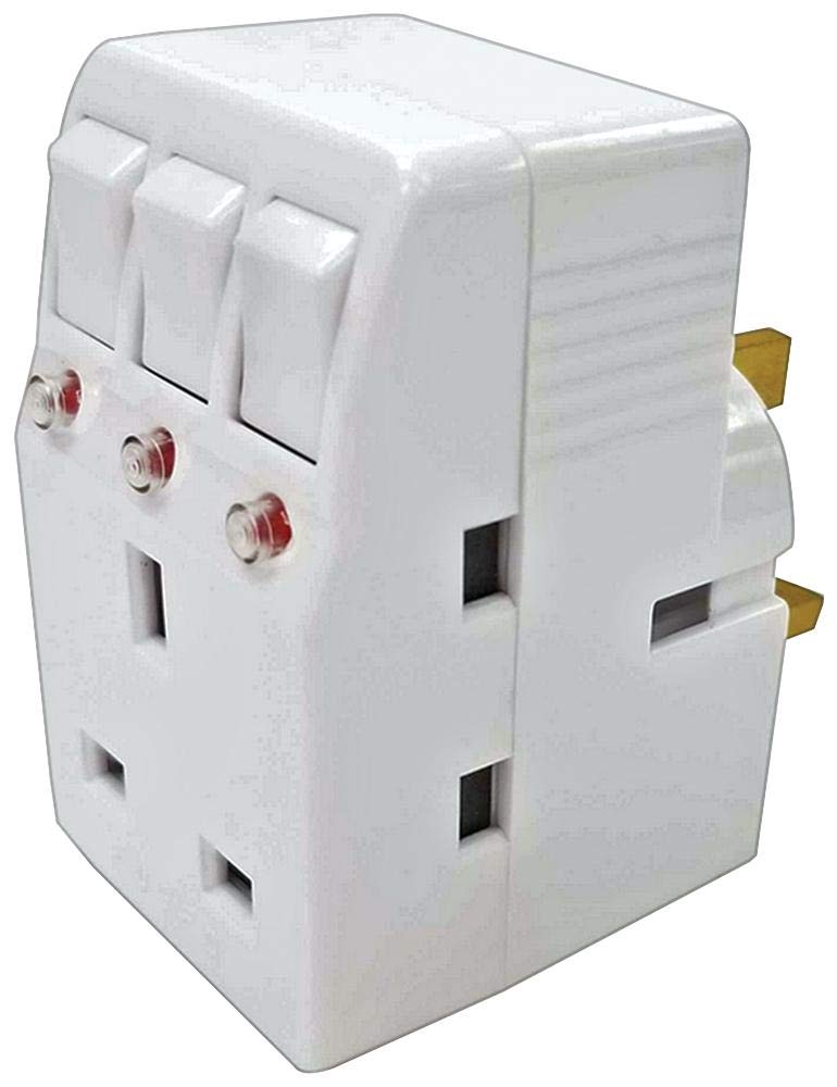 PRO ELEC PEL01270 3 Way Individually Switched Adaptor, 13A