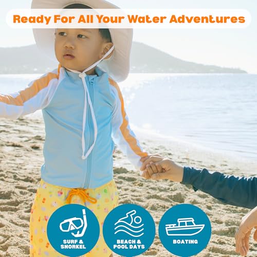 Image of SwimZip Boys' Long Sleeve Rash Guard & Swim Shorts Set - UPF 50+ Sun Protection