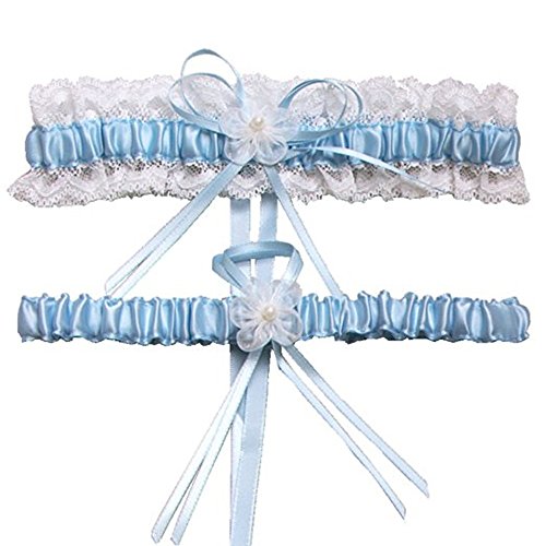 HardNok Throw Away and Keep One Wedding Garter Set, 2 Per Pack, Blue
