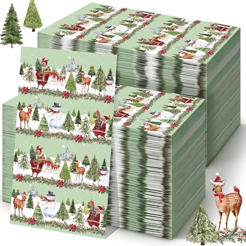 Seajan 200 servilletas de invitados de Navidad, desechables, para baño, toallas de invitados, servilletas de papel, toallas de mano, toallas de papel, toallas de invitados desechables para baño, boda