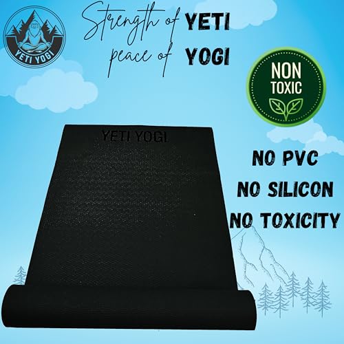 Image of EVA Yoga Mat 6mm Anti Slip Exercise Workout Mat Durable Comfortable Unisex Home Gym Pilates Training Black Fitness Mat