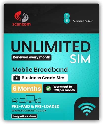 EE Unlimited Data SIM – Uncapped 5G Speeds – Preloaded for 6 Months from Order – Ideal for Mobile Broadband, Routers & Phones - Works out to £20 per month