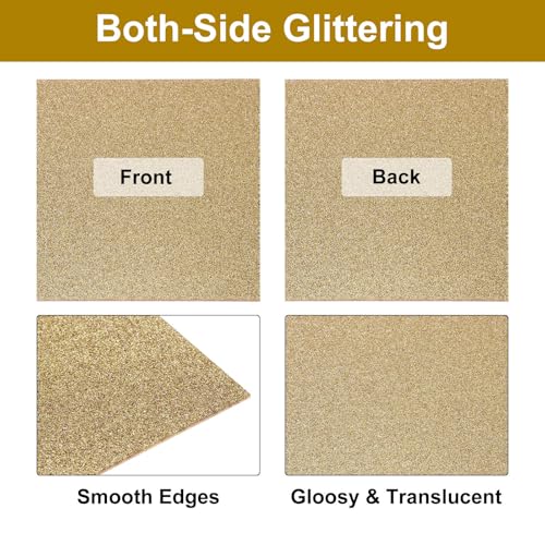 Image of MECCANIXITY 3Pcs Gold Glitter Acrylic Sheets 1 /8 inch Thickness 8 inch x 8 inch Glossy PMMA Fluorescent Plastic Sheets Extruded Translucent Blanks for DIY Art Crafting Laser Cutting & Engraving