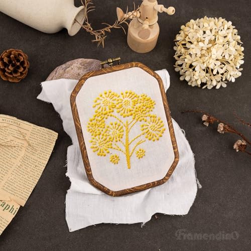 Image of Framendino, 3 Pack Imitation Wood Embroidery Hoops Cross Stitch Craft Hoop Frame for Home Decoration 3 Sizes