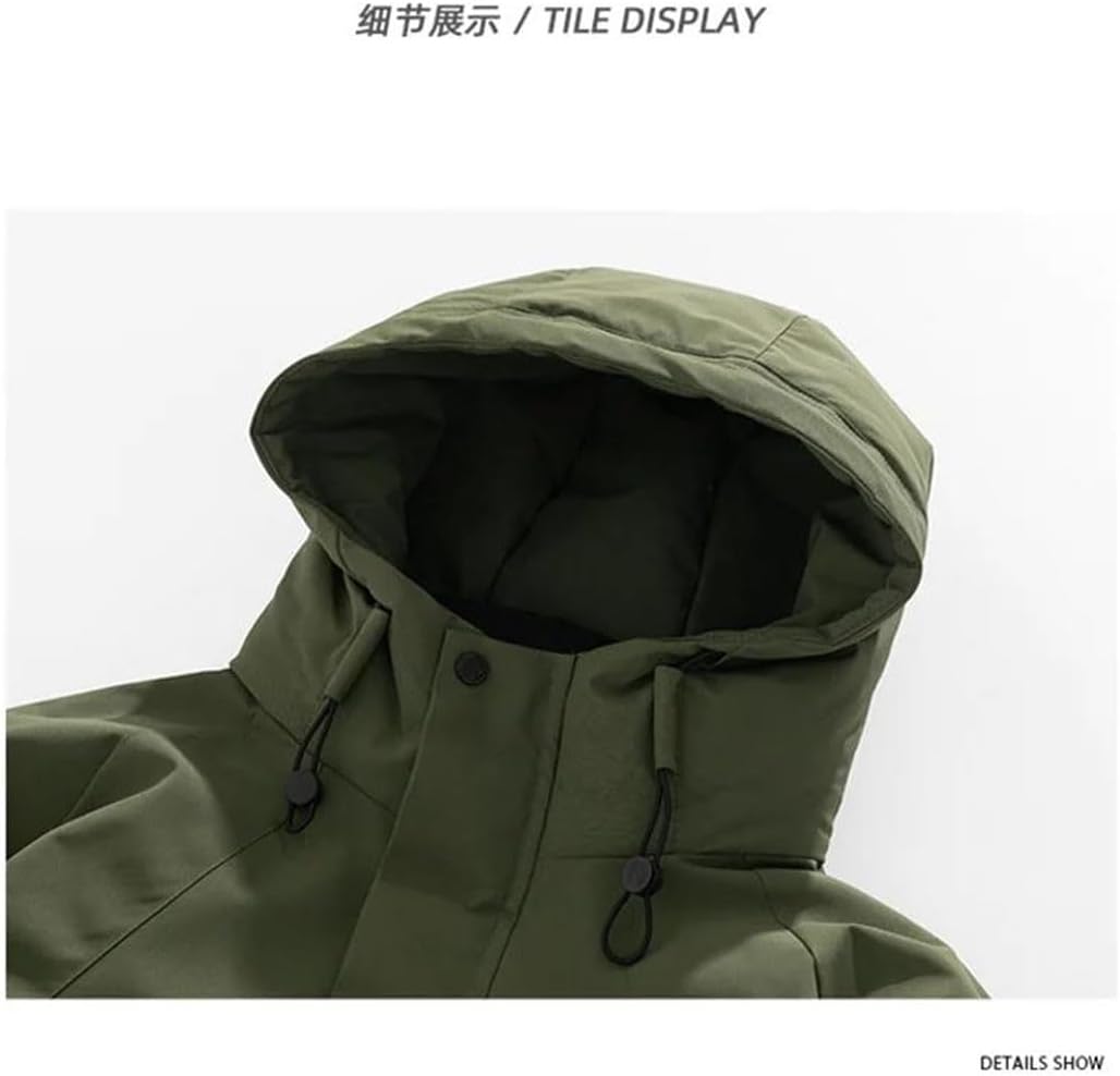Men's Hooded Puffer Coat Solid Thick Parka Warm Winter Outerwear