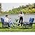 VONZOY Patio Furniture Set 3 Pieces, Wicker Rocking Bistro Set with Thick Cushions, Outdoor Rocker Chairs and Coffee Table for Porch, Backyard or Garden (Blue)