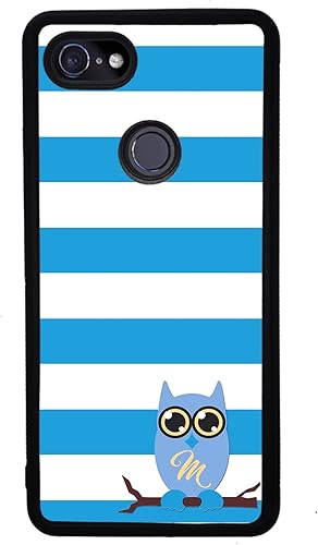 Miniatura 4 de Blue White Bars Owl Personalized Black Rubber Phone Case Compatible With Google Pixel 10, 10 Pro, 10 Pro XL, 9a, 9 Pro, Pixel 9, Pixel 9 Pro XL, 8a,