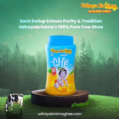 Image of Udhayakrishna Ghee 500ml (Pack of 1) | Authentic and Traditional, Rich in Aroma and Flavor, Pure and Natural Ghee Perfect For Traditional Recipes