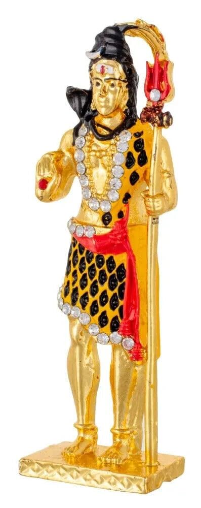 Exclusive Global Lovely 4" Metal Lord Shiva Standing Shiv Shankar God Idol Home Temple Statue
