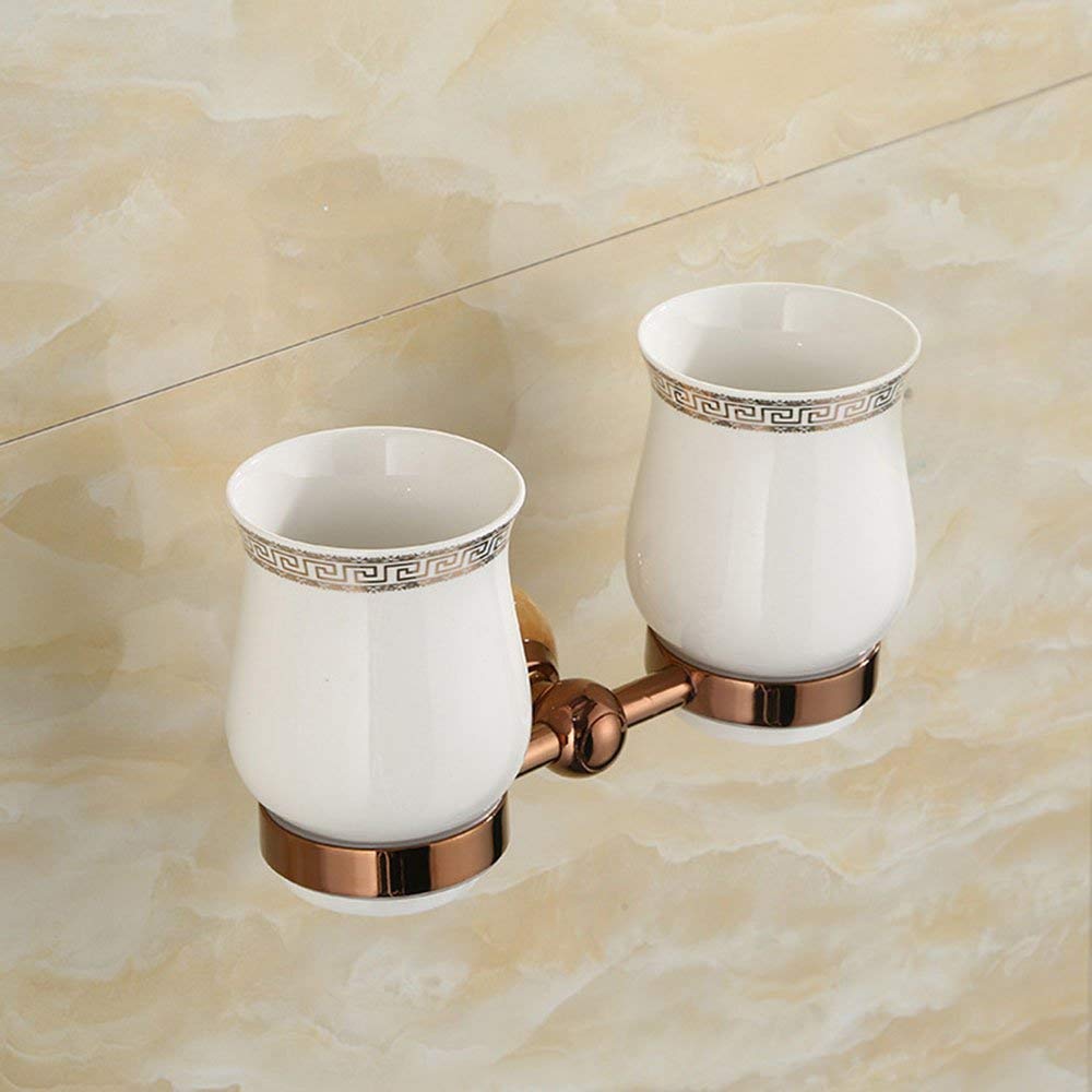 GZZ Europäische Jade Rose Gold Doppel Tasse Paar Zahnputzbecher Waschbecken Keramik Bad Zubehör