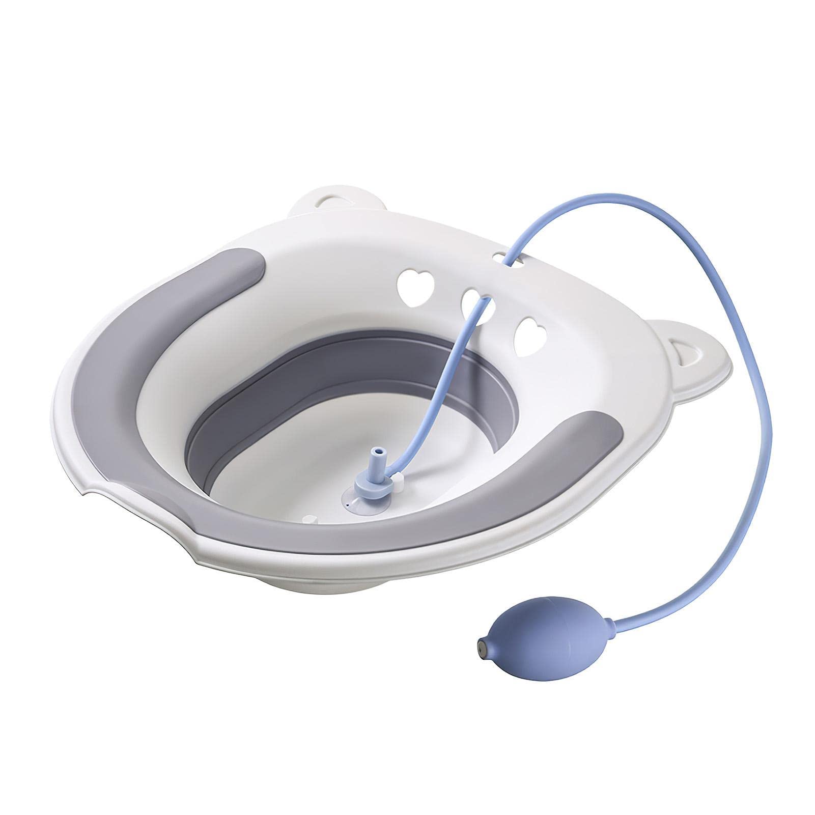 Baño Sitz para asiento de inodoro | Kit de inodoro de baño plegable Sitz para aliviar las hemorroides, baño de asiento curativo calmante con enjuague, para mujeres embarazadas