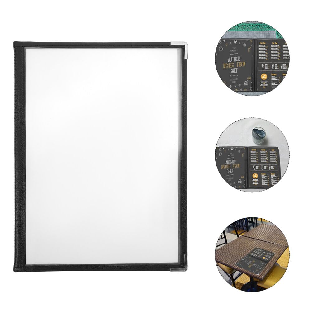 iplusmile 2pcs Clear Restaurant Menu Covers, Transparent Menu Holders 4 Page 8 View Menu Sleeves Reusable Menu Protectors for Bar Cafe Restaurant