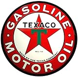 Signs 4 Fun SCTX7 Texaco Logo Lg 24 inch Large Round Sign, Red