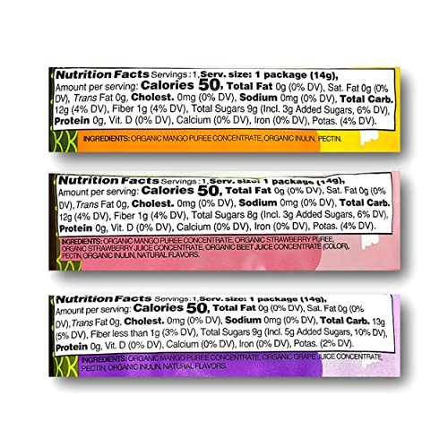 Gift Set Of Trader Joe's Organic Fruit Leather Buttons Peel Away Variety Pack 3 Flavors(Mango, Strawberry-Mango, Grape-Mango) 3 Each (9-Piece Set) #TOP7