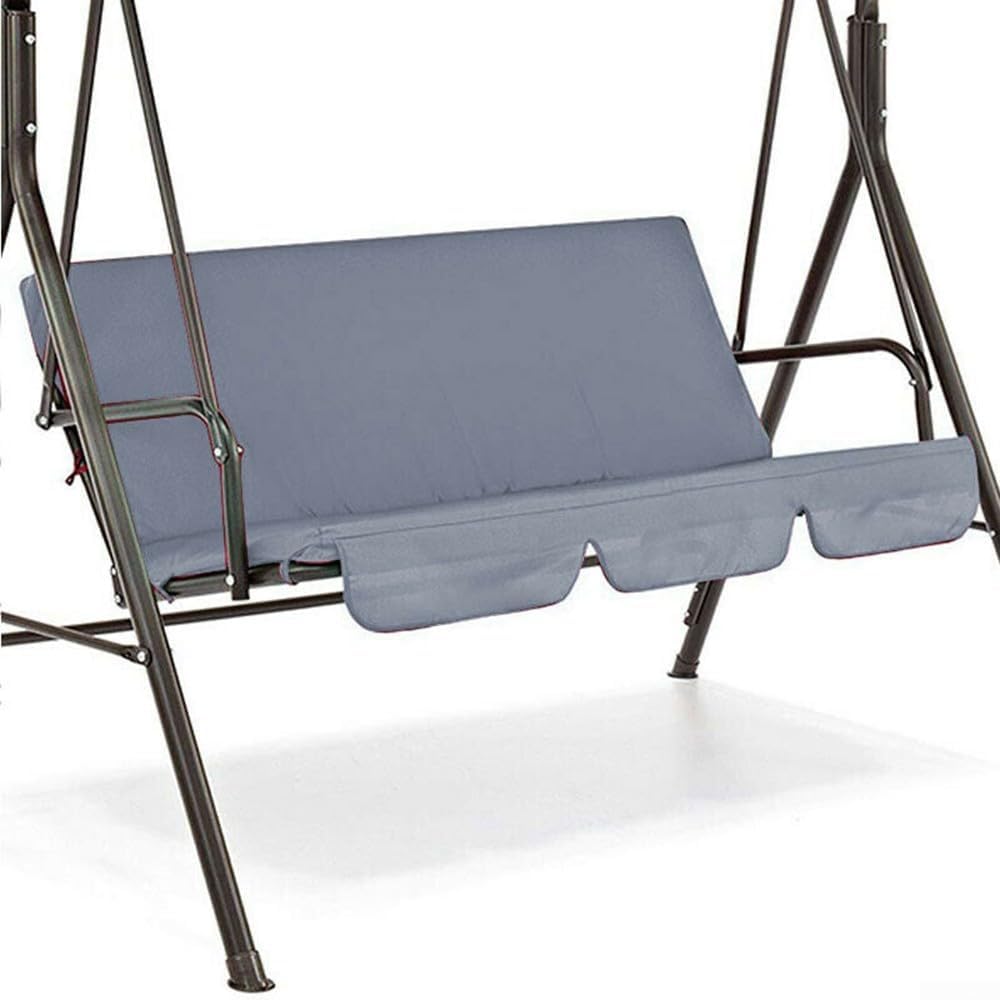CRIDENG 150Cm Garden Swing Seat Cushions,Replacement Swing Cover,Chair Waterproof Seat Pad,For Garden Furniture Protection,For 2 And 3 Seater Swing Chairs(Gray)