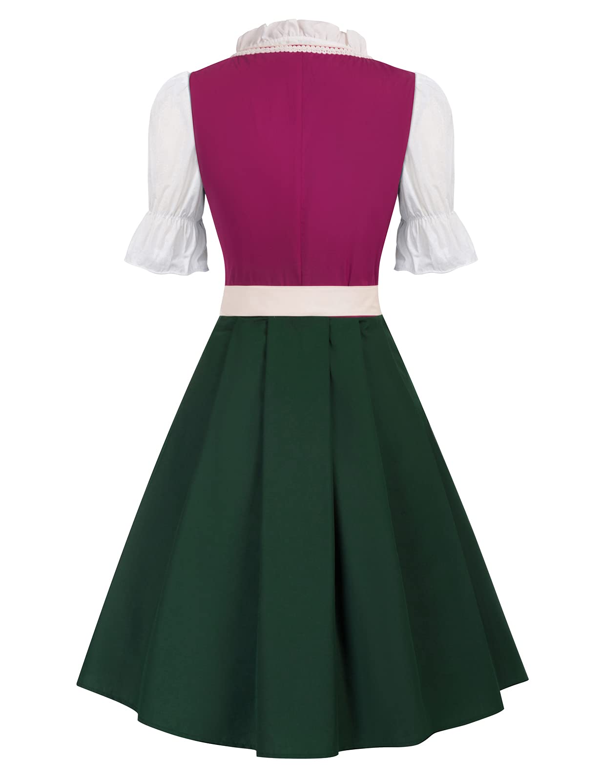 JASAMBAC Damska sukienka Dirndl 3-częściowy kostium na Oktoberfest Dirndl, na karnawał, Oktoberfest