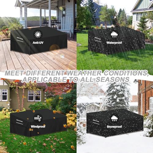 Housse pour canapé extérieur 3 places imperméable en toile Oxford - 8