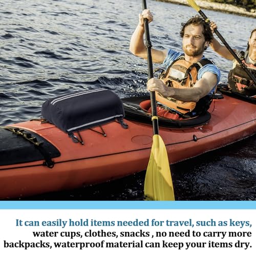Abbylike Paddleboard Storage bag 15.4 x 11.4 Inch Black Waterproof Deck Bag Oxford Cloth Deck Cooler Pouch with Reflective Strip Swivel Hook Zipper Paddle Board Accessories for Summer Kayak Surfboard