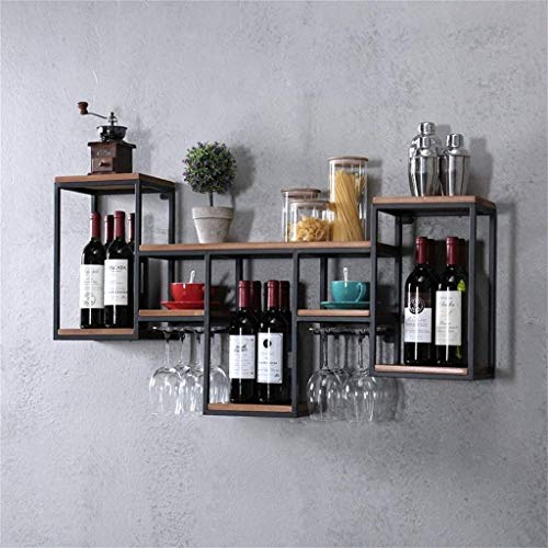 Étagère cube murale pour optimiser le rangement des bouteilles et verres de bar