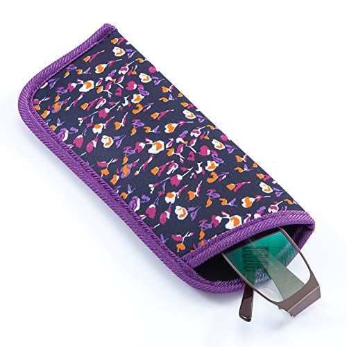 Image of TRIUMPH VISION 3 Pack Reading Glasses Pouch Soft Case Eyeglass Sleeve Slim | Alternative to Bulky Case in bag, Lightweight Lined Padded Protect Optical lens Slip in, Cute Pattern Portable for Daily Use