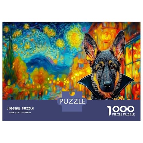 Puzzle de Pastor Alemán de 1000 piezas, el regalo ideal para adultos de 70x50 cm
